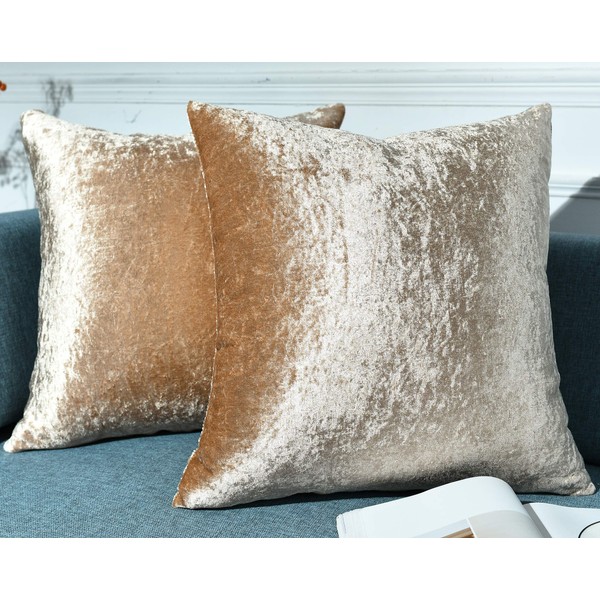 ZIMEL HOMES Pack of 2 Crushed Velvet Cushion Covers 43