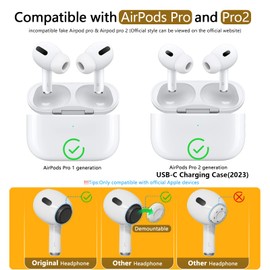 Pohgelan Pohgelan Memory Foam Replacement Ear Tips Compatible with AirPods Pro 2nd/1st Generation,with Noise Reduction Hole & Built-in dust Guard Screen,for USB-C Charging Case with Cleaner kit -Black