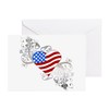 CafePress Independence Day Flag Heart Greeting Cards (Packa Folded Greeting