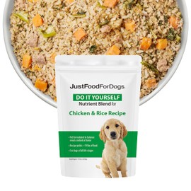 JustFoodForDogs DIY Nutrient Blend for Homemade Dog Food, Chicken & White Rice