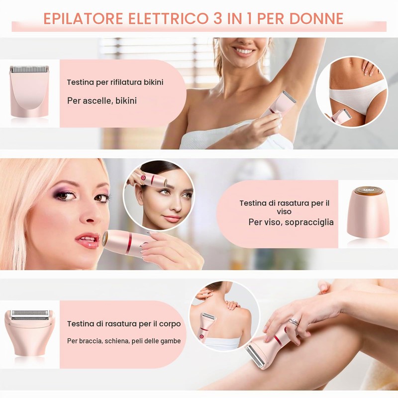 Bwaliffury Rasoio Elettrico Donna, Rasoio Donna Inguine Elettrico, Rasoio Elettrico