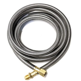 12FT Stainless Steel Braided Propane Hose Extension Assembly with 3/8" Female x 3/8" Male Flare for Gas Grill, RV Fire Pit