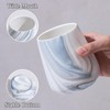 2Pcs Toothbrush Holder for Bathroom - Marble Blue Ceramic Tooth