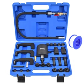 Pneumatic Injector Puller Set for Diesel Engines, Air Vibration Injector Removal Tool Kit with Extension Hose, Extractor Hammer, 19 Adapters, Compatible with Bosch Delphi Denso Siemens Diesel Injector