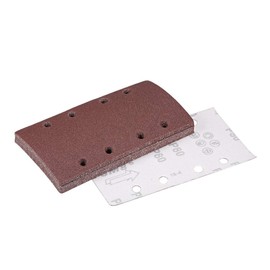 TA-VIGOR 15Pcs Sanding Sheets 80 Grit, 95mm x 185mm Rectangular Sandpaper Hook and Loop 8 Holes Sander Pads for Electric Sander