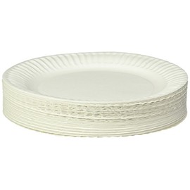 Empress Uncoated Paper Plate, 9 Inches, White, Pack of 100 - 1004997