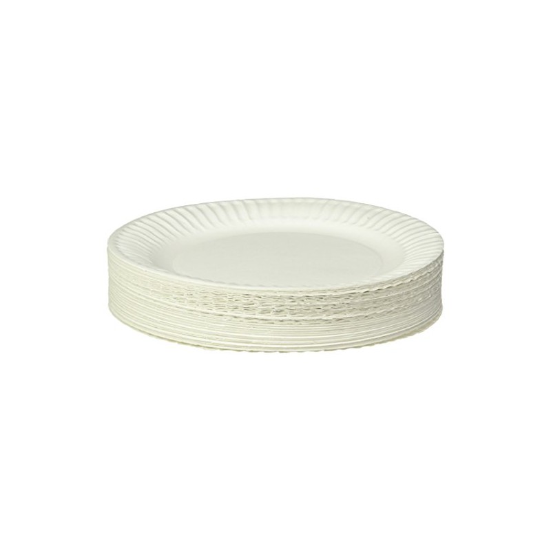 Empress Uncoated Paper Plate, 9 Inches, White, Pack of 100