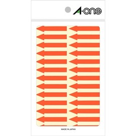 A-One 08065 Special Label Fluorescent Red Arrow, 26 Sides, 0.2 x 1.7 inches (6 x 42 mm), 4 Sheets