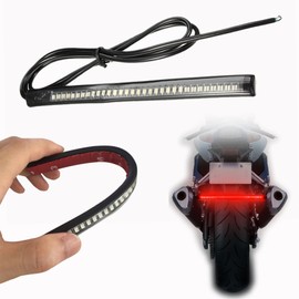 OFKPO Motorcycle End Piece LED Rear Light Strip, Signal Light Strip, Waterproof 48SMD Universal Light