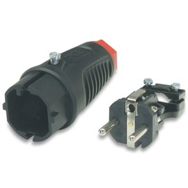 Plug and Coupling Set SK 230 V/16 A IP44 with Solid Rubber ST/3-Way KU KD PCE