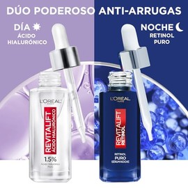 L'Oreal Paris Serum Facial Anti Arrugas Acido Hialuronico Revitalift + L'Oréal Paris Serum Facial Noche con Retinol Revitalift