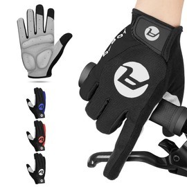 WOTOW Bike Gloves, Adjustable Lightweight Cycling Gloves, Touch Screen, Anti-Slip Full Finger Mountain Bike Gloves Breathable Sports Gloves for Biking, Workout - Unisex Motorcycle Gloves for Men/Women