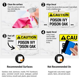 Poison Ivy Poison Oak Sign, 10x7 Inches, 4 Mil Vinyl Decal Stickers Weather Resistant, Made in USA by Sigo Signs