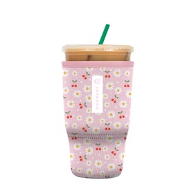 Sok It JavaSok Iced Coffee & Cold Soda Insulated Neoprene Cup Sleeve (Cherry Bomb, Large: 30-32oz)