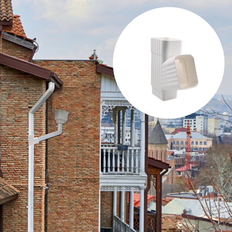 Downspout Y Shape Connector, White PVC Gutter Downspout Extensions for