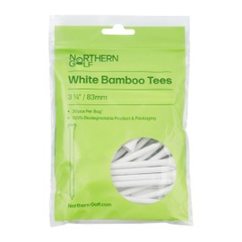 Northern Golf White Bamboo Golf Tees (3 1/4" / 83mm 30 Tees Per Pack)