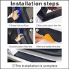 MAXDOOL 4Pcs Car Door Sill Protector Reflective 4D Carbon Fiber