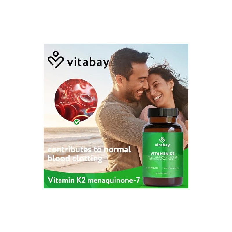 Vitabay Vitamin K2 MK-7 200 µg – 240 Vegan Tablets