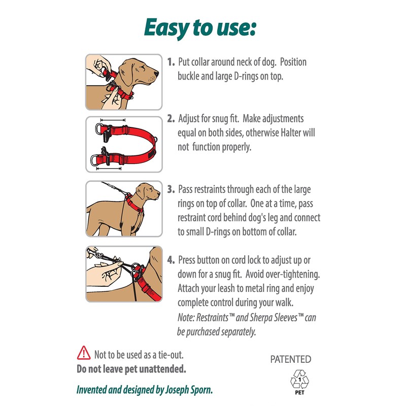 SPORN Dog Halter, Black, Small