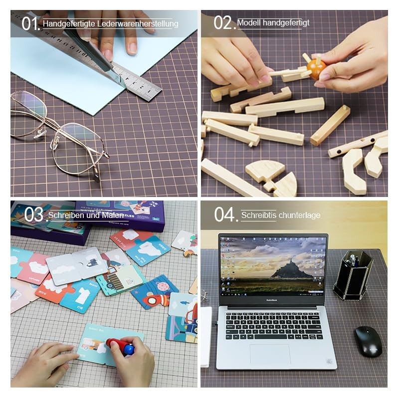 WUTA Cutting Mat Self-Healing, Double-Sided Craft Mat, Cut-Resistant, Professional A5