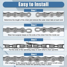 21/24/27 Speed Bike Chain, Bicycle Mountain Bike Chain, 116 Links Single & Multi Speed Bikes Chain, Compatible with 8/9/16/18 Speed Positioning Systems(Silve)