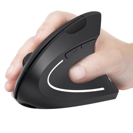 AVMTON Vertical Wireless Mouse ，Ergonomic Mouse,Rechargeable 2.4G Optical Carpal Tunnel Mouse : 800/1200 / 1600, 6 Buttons, for Laptop, PC, Computer, Desktop, Notebook etc, Green Black