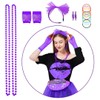 WILDPARTY 80s Outfit Women's Set, T-Shirt, Tutu, Belt Bag, Headband,