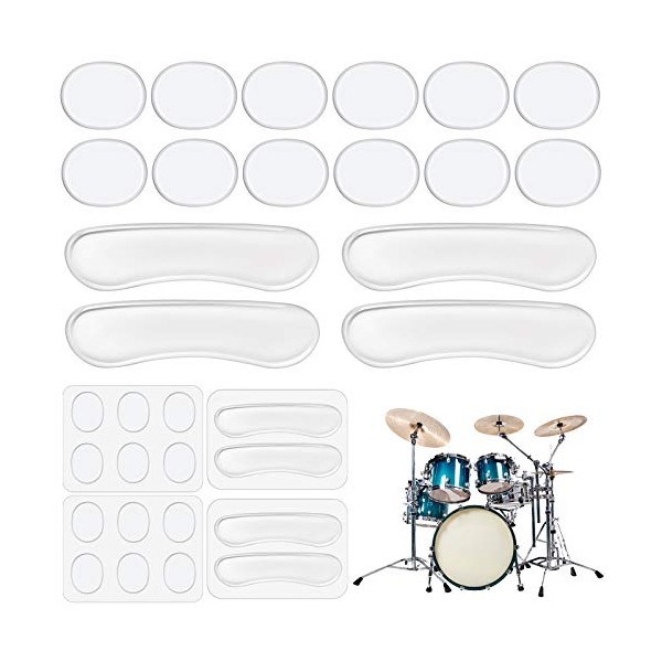 MIKIMIQI Drum Dampeners Gel Pads, 12 Pcs Round Silicone Drum
