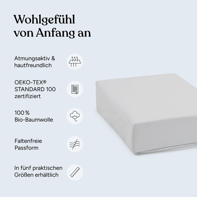 Ehrenkind Fitted sheets for baby cot, 100% organic cotton fitted
