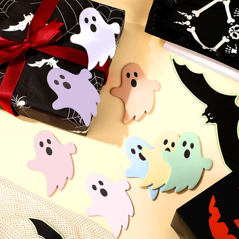 Ctosree 40 Pack Halloween Ghost Sticky Notes 8 Pastel Color