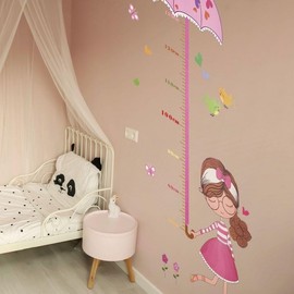Kids Growth Chart PVC Height Measurement Wall Decal 1 Piece 5ea