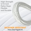 100Ft Flagpole Rope Kit, 5/16" Nylon Halyard with 4 Zinc