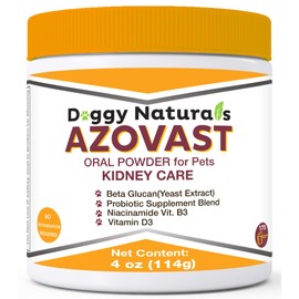 Azovast Powder Kidney Restores & Kidney Powder for Dogs & Cats, (4 Oz) - (175 Scoop/Jar) NO Refrigeration Required - Help Support Kidney Function & Manage Renal Toxins (Made in U.S.A) (4 Oz)