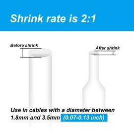 Hehua Compatible Heat Shrink Label Tape Replacement for Brother Tube Label HSe-211 HSe211 HS-211 HS211 Black on White Use in PT-E300 PT-E500 PT-P750WVP Printer (0.22''x 4.92ft, 5.8mm x 1.5m, 3 Pack)