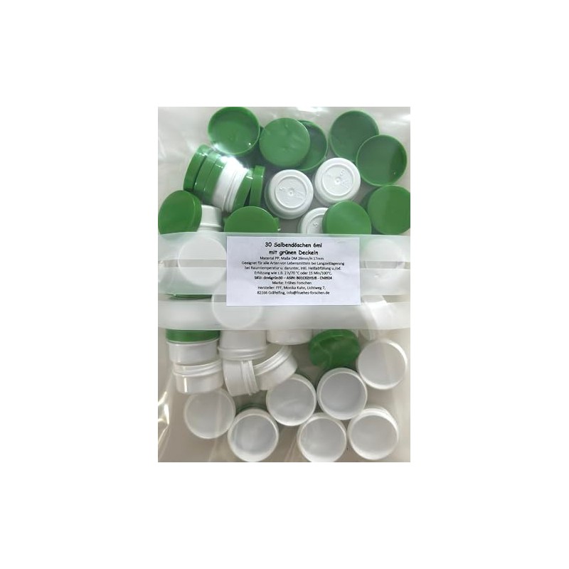 60 Ointment Containers, Cream Jars, Ointment Jars, 6 ml Contents
