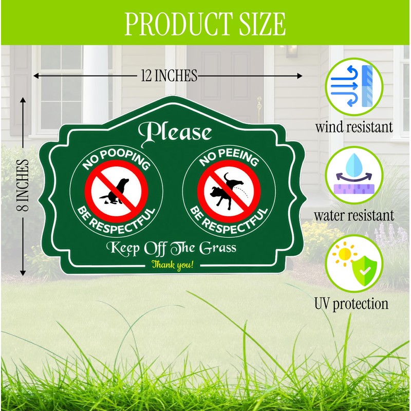 3 Pack 12x8 Inch Please Pack Keep Off Grass, Thank