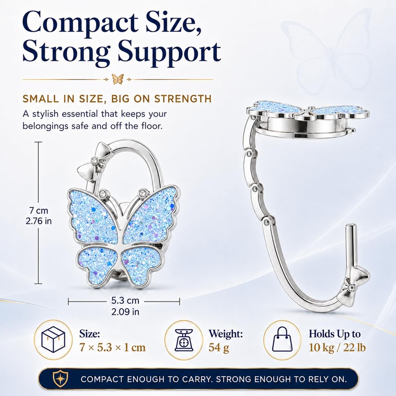 KUNHEHO Purse Hook for Table, Foldable Handbag Hanger for Women,