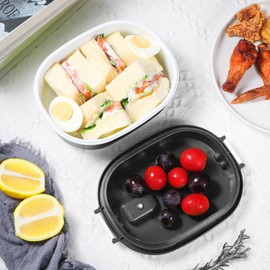 4-Pack Food Storage Containers，Reusable Kitchen Sandwich Food Containers Set-Airtight Sandwich Box, Meal Prep, Lunch,Snack Containers, Microwave Safe, BPA-Free and Leak-Proof，30oz. Capacity Each