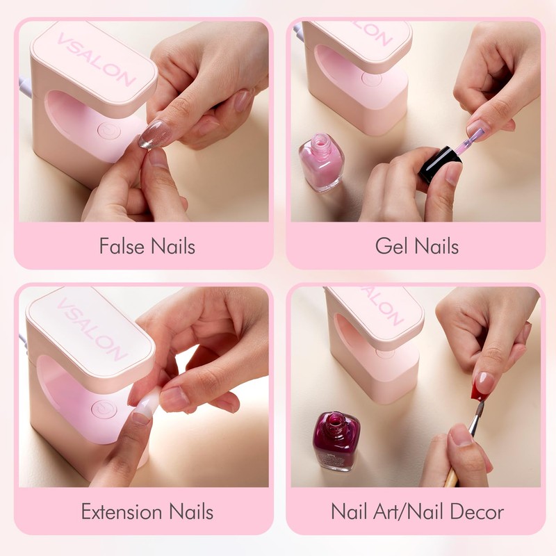 VSALON Mini UV Light for Gel Nails, Flash Curing Light