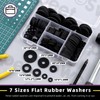 Swpeet 175Pcs 7 Sizes Flat Rubber Washers Assortment Kit, Heavy