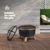 LIVIVO Heavy Duty Large Waterproof Firepit Cover Fire Pit BBQ