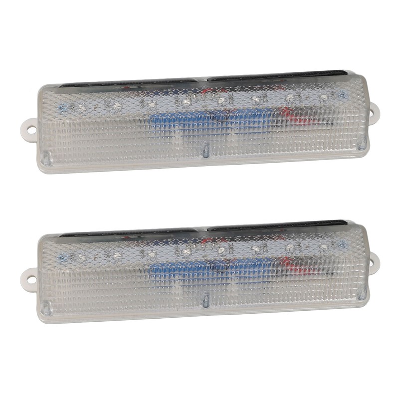 2 PCS Light Control Solar Warning Lights with 8 LED