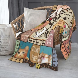 Cat Mom Blanket for Women, Soft & Cozy Blanket for Cat Lovers, for Cat Moms 60'' x 50''