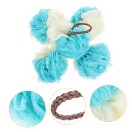 WOONEKY 50g Adult Dual Ball 5 Pack Body Wash Loofah Sponge Shower Scrubbers for Exfoliating
