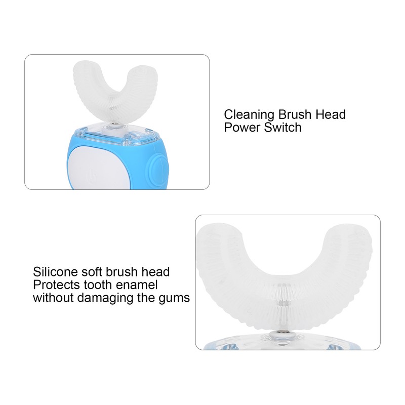 U Shaped Baby Electric Toothbrush Automatic Rechargable Silicone Toothbrush for