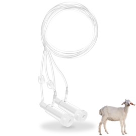 Threlaco Milking Machine Accessory Goat Teat Cup, Double Cup with Tube for Goat, Sheep, Camels, Farm Tool