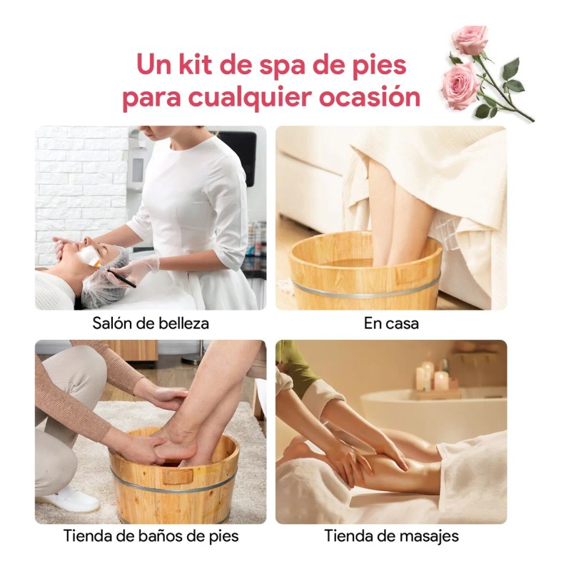 Kit Spa Pies De 5 Profesional Exfoliante Hidratante Pedicure