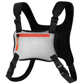 Neverwhy Chest Pack - Reflective Running Vest for Men, Water Resistant Phone Holder with Extra Storage, West Slope Running Gear Bag Chest Pack Workout Equipment, Red