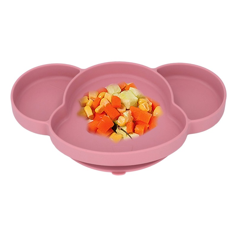 Baby Suction Plate Silicone Thick Edge Skid Resistance Cute Bear