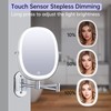 FUNTOUCH 9" Wall Mounted Lighted Makeup Mirror, Rechargeable Double Sided